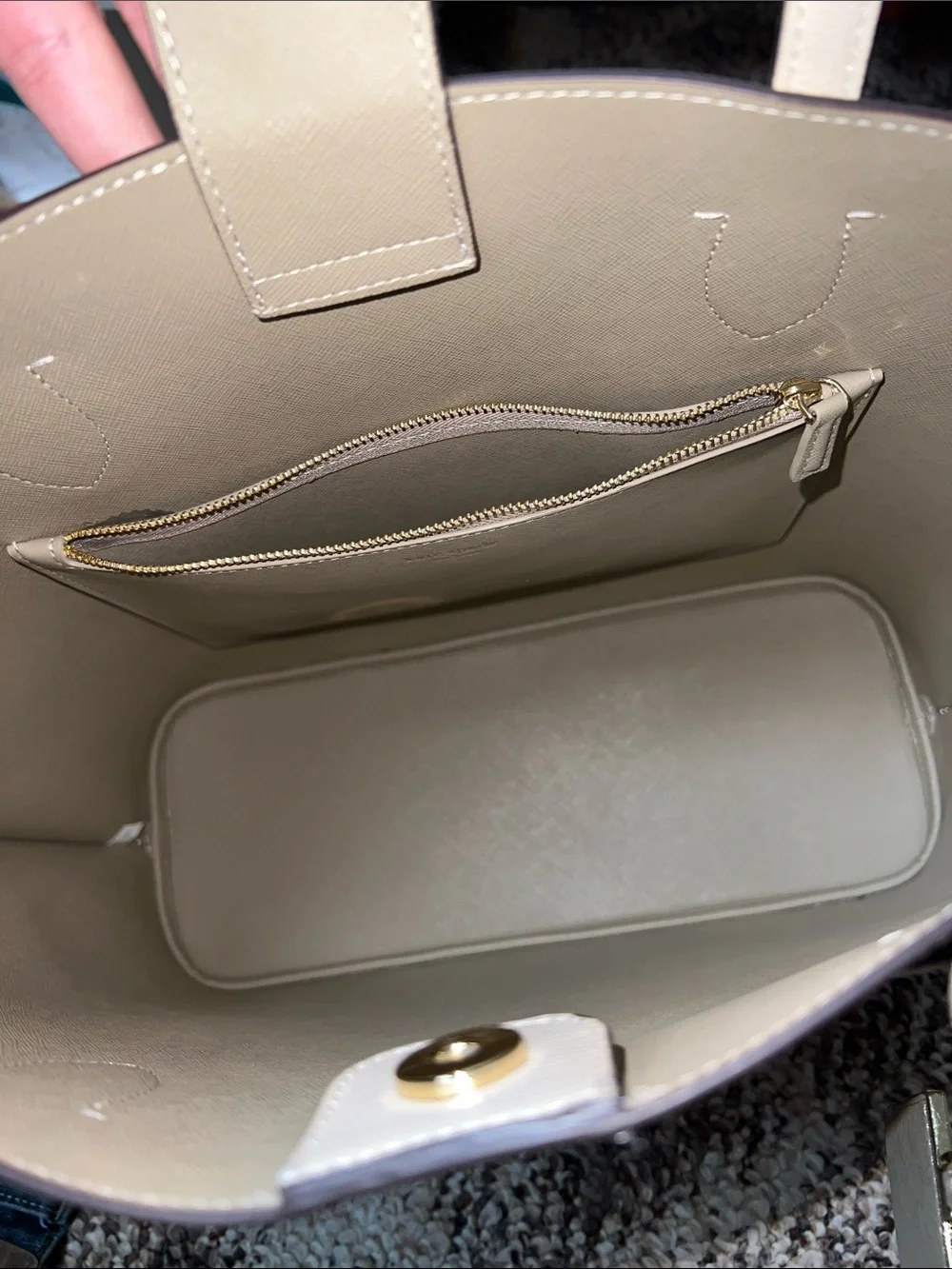 kate spade Cream/Beige Pebbled Leather Tote